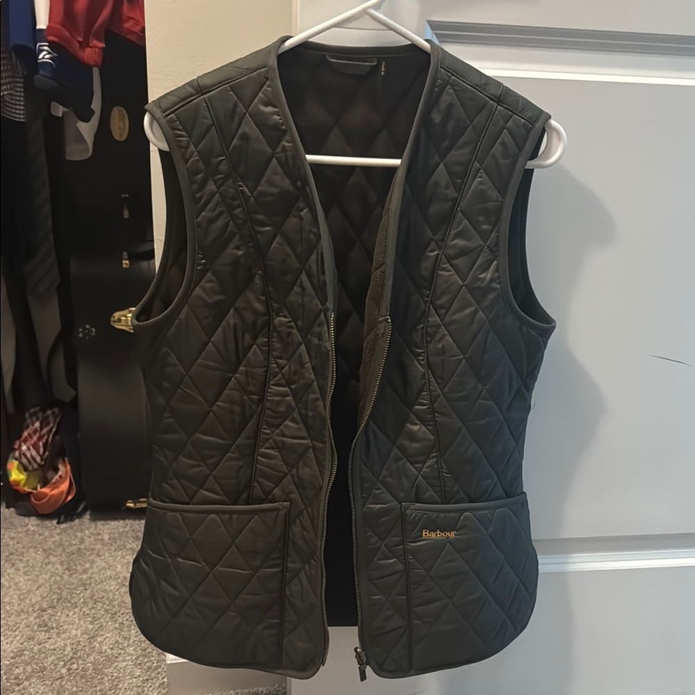 Barbour Quilted Vest in Olive Green